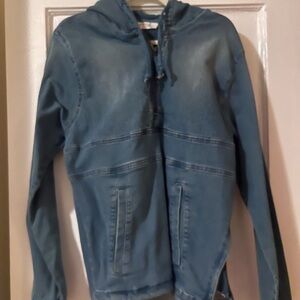 Light Blue Hooded Zip Jacket